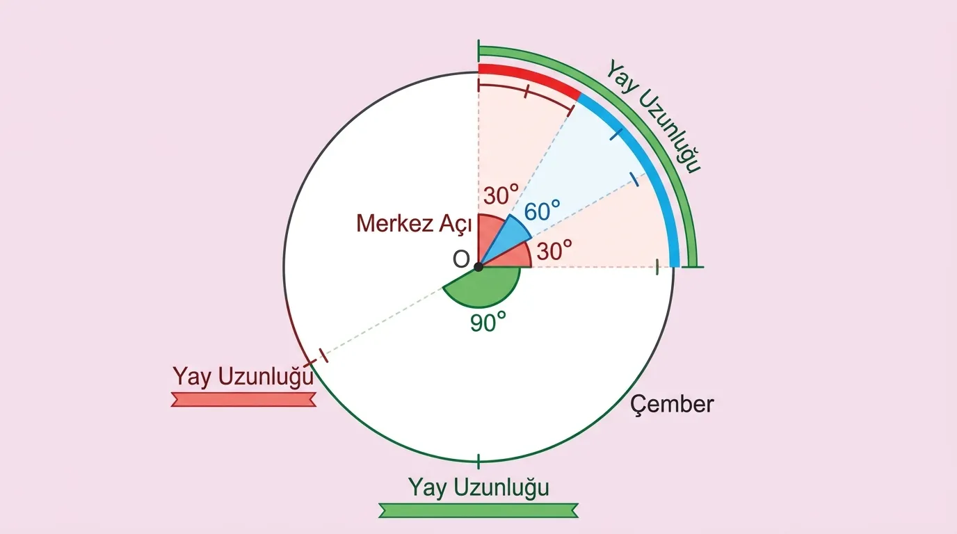 6. Sınıf Matematik Farklı açılı çember ve yaylar